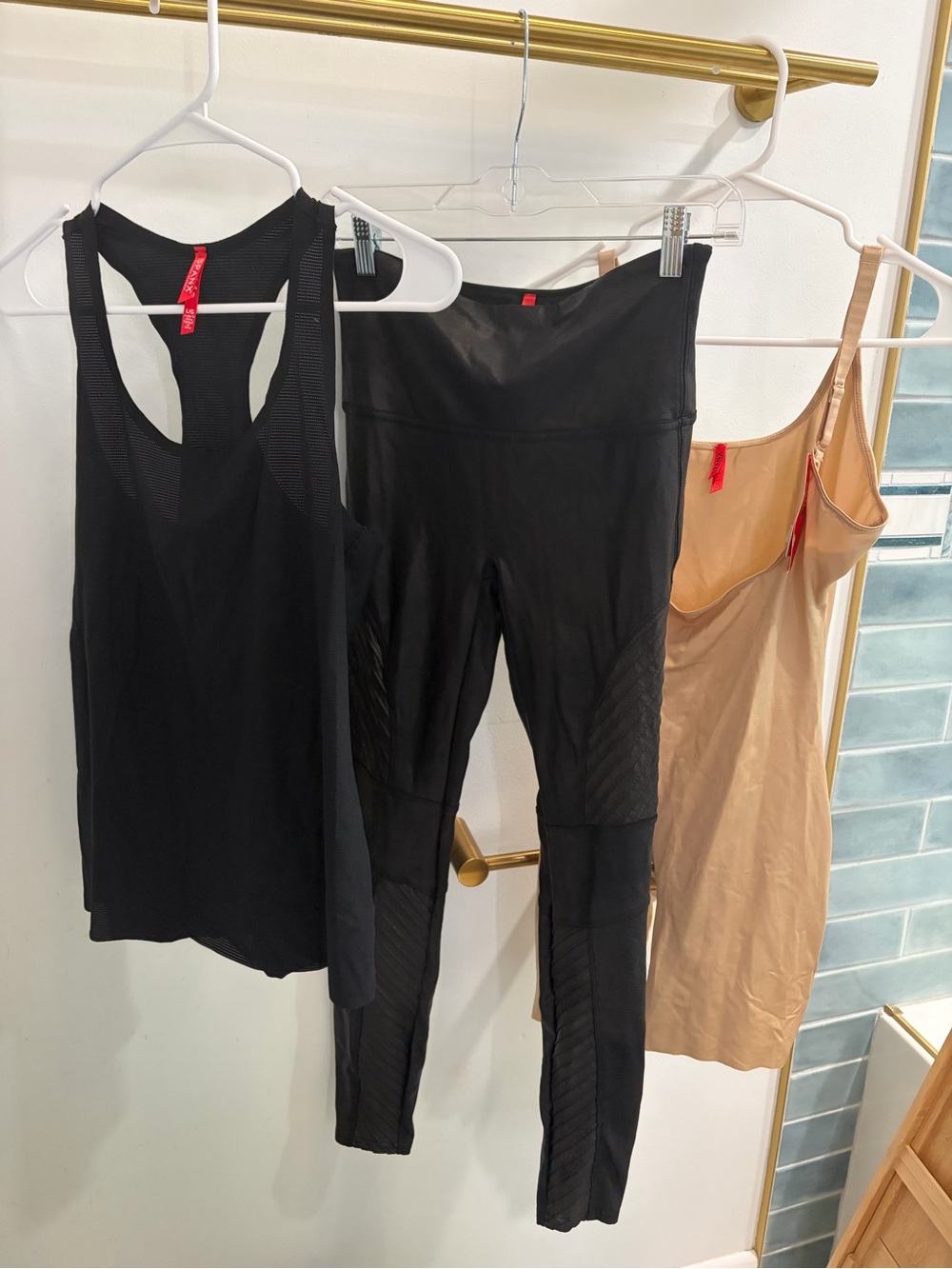 Spanx Bundle (Raceback Tank, Moto Leggings, Slimming Bodysuit) - Size L/XL